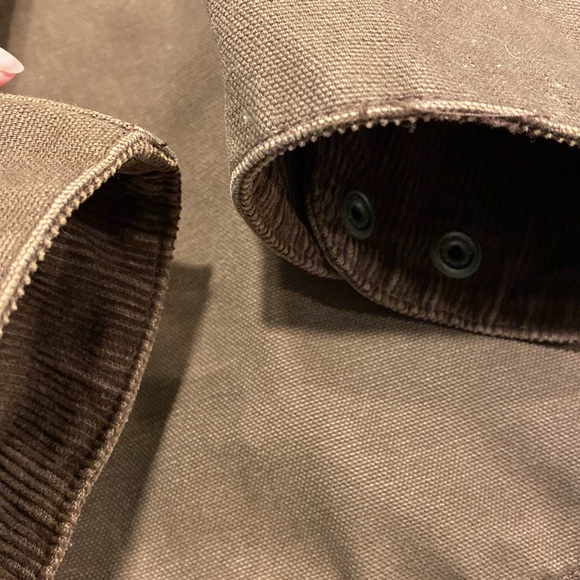 SAFTBAK Brown Fleece Lined Canvas Zip Work Coat Jacket Large Workwear / Utility - Picture 12 of 17